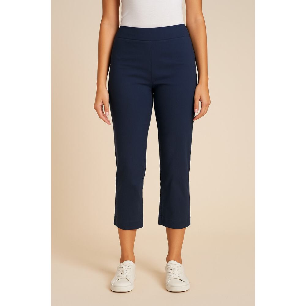 Talbots Heritage Navy Side Zip Capri Pants Size 4P